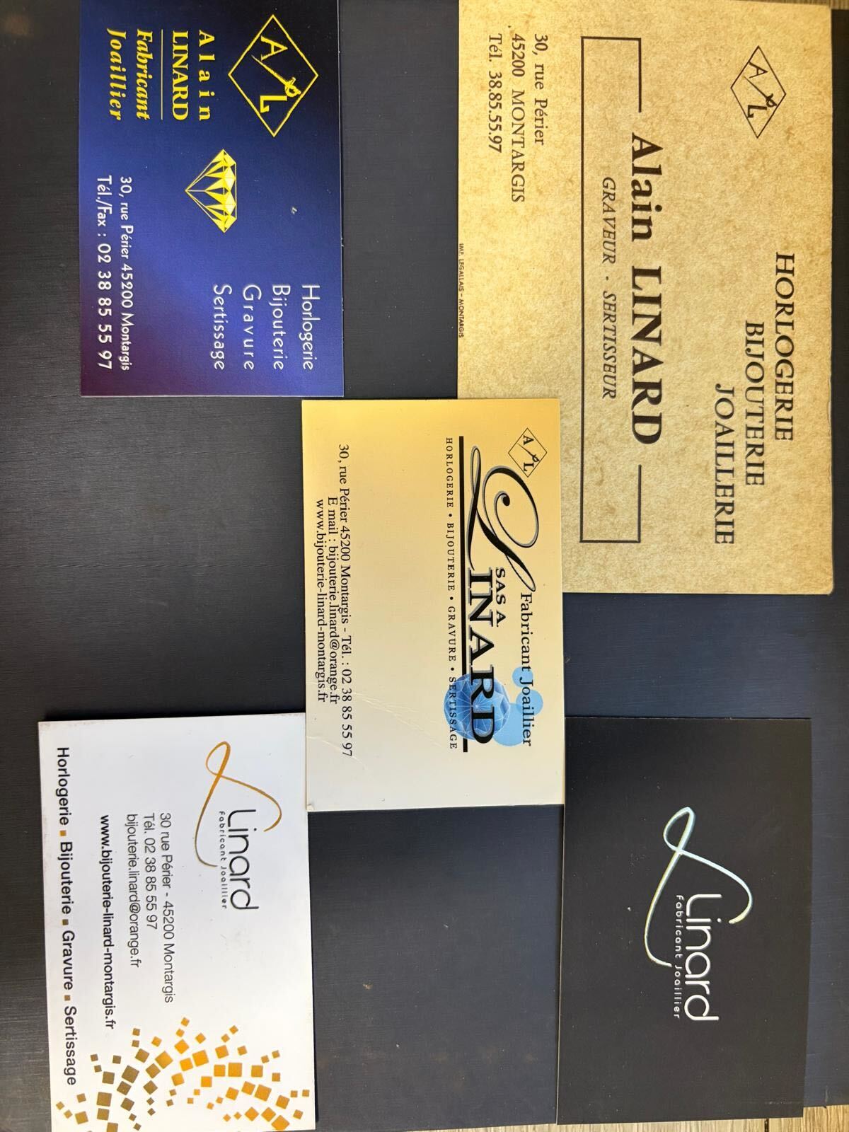 Cartes visites Bijouterie Linard